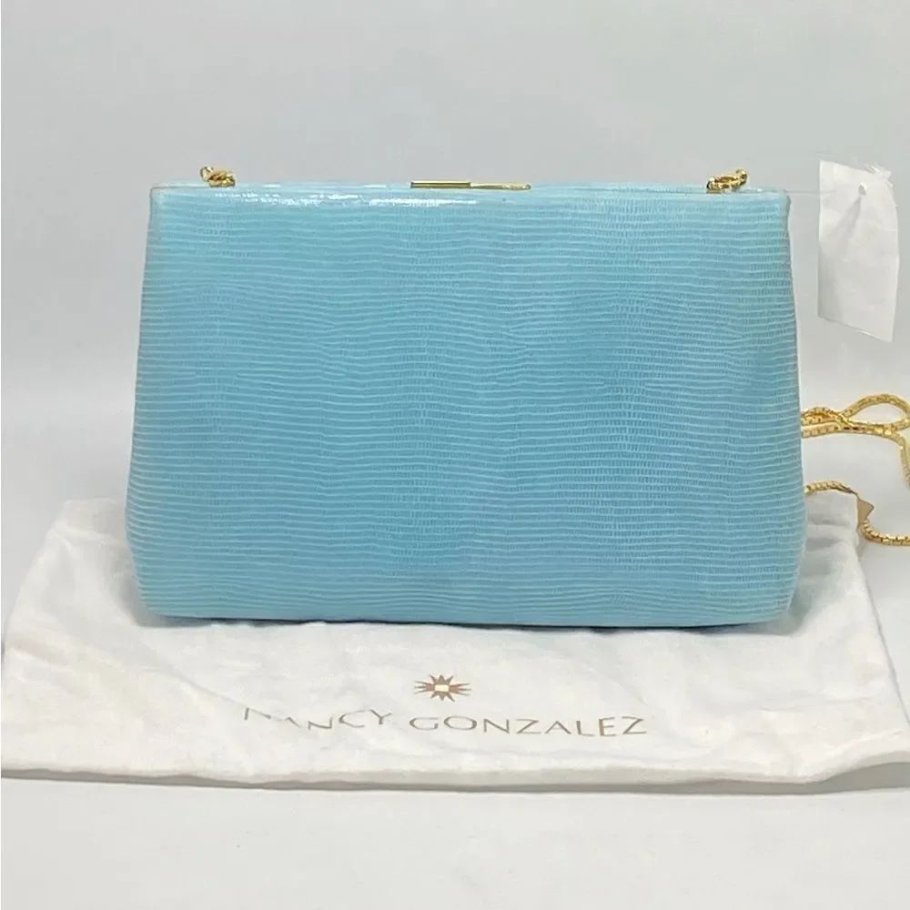 Nancy Gonzalez Laser Cut Leather Chain-On Clutch